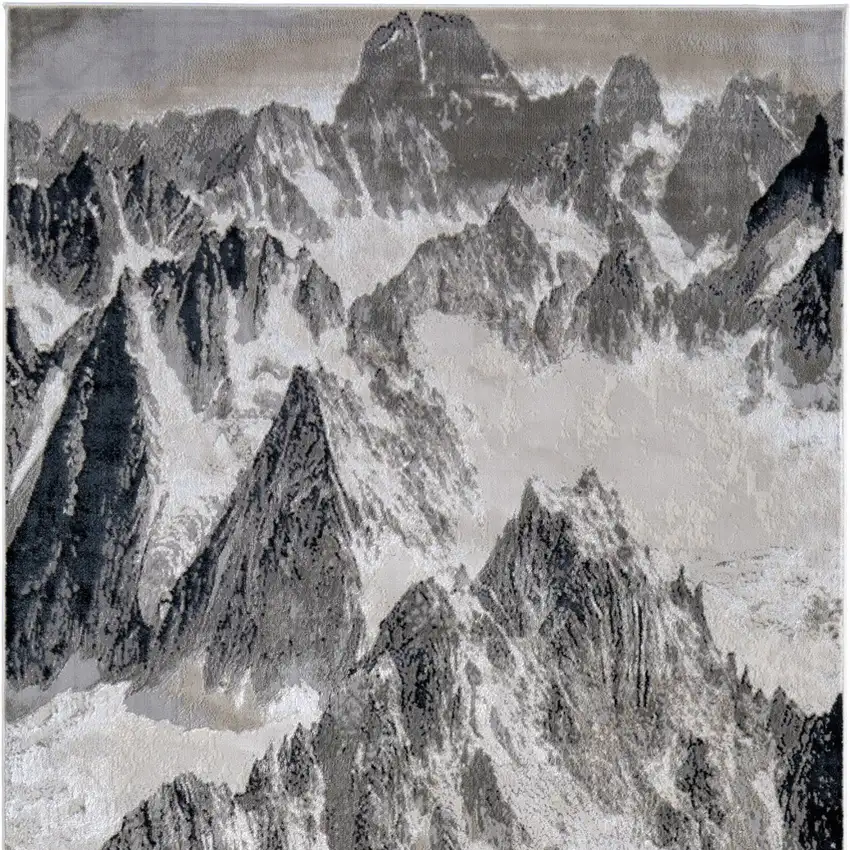 8' Black And Silver Abstract Runner Rug Photo 5