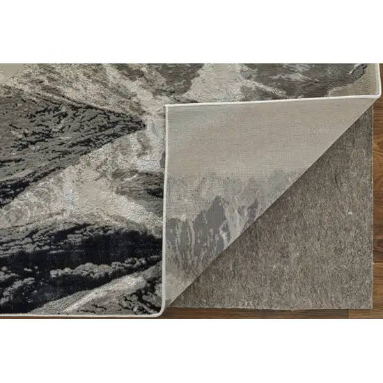 8' Black And Silver Abstract Runner Rug Photo 4