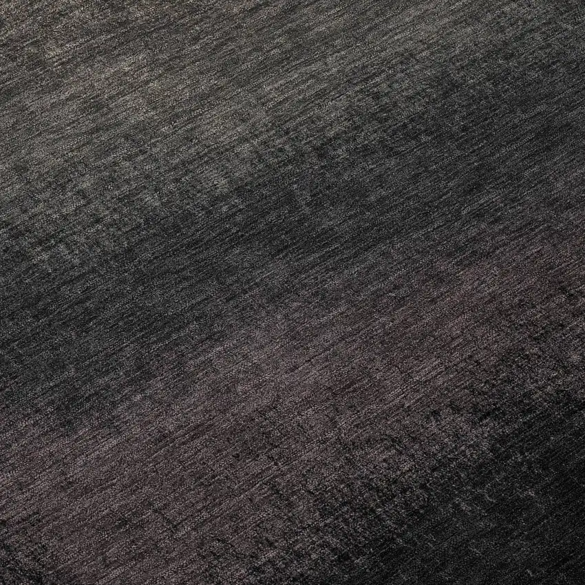 8' Black And Silver Round Ombre Washable Indoor Outdoor Area Rug Photo 9