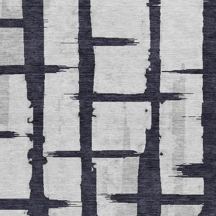 8' Black Beige And Gray Round Striped Washable Indoor Outdoor Area Rug Photo 4