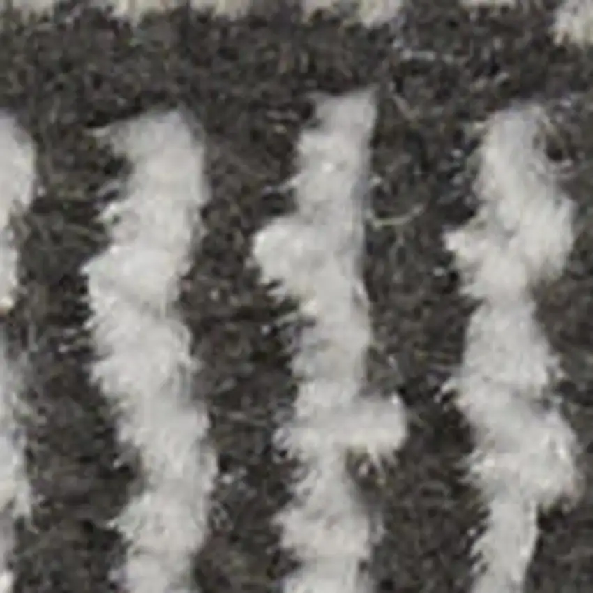 6' Black Geometric Power Loom Runner Rug Photo 3