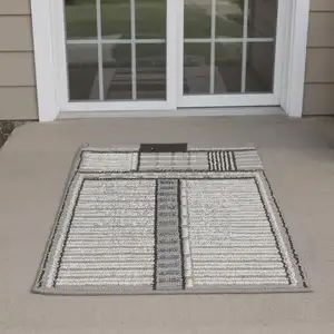 Photo of 6' Black Geometric Power Loom Runner Rug