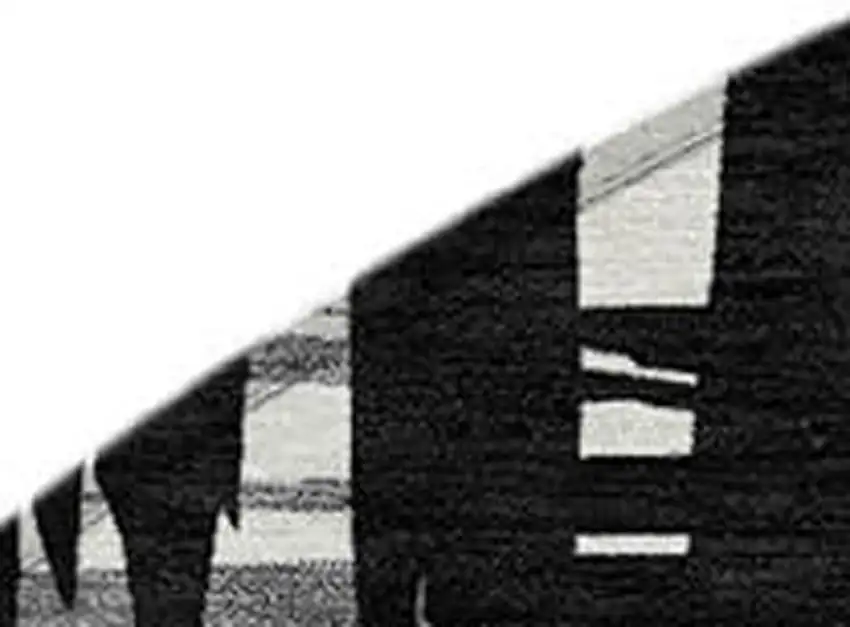 8' Black Gray And Ivory Round Striped Washable Indoor Outdoor Area Rug Photo 8