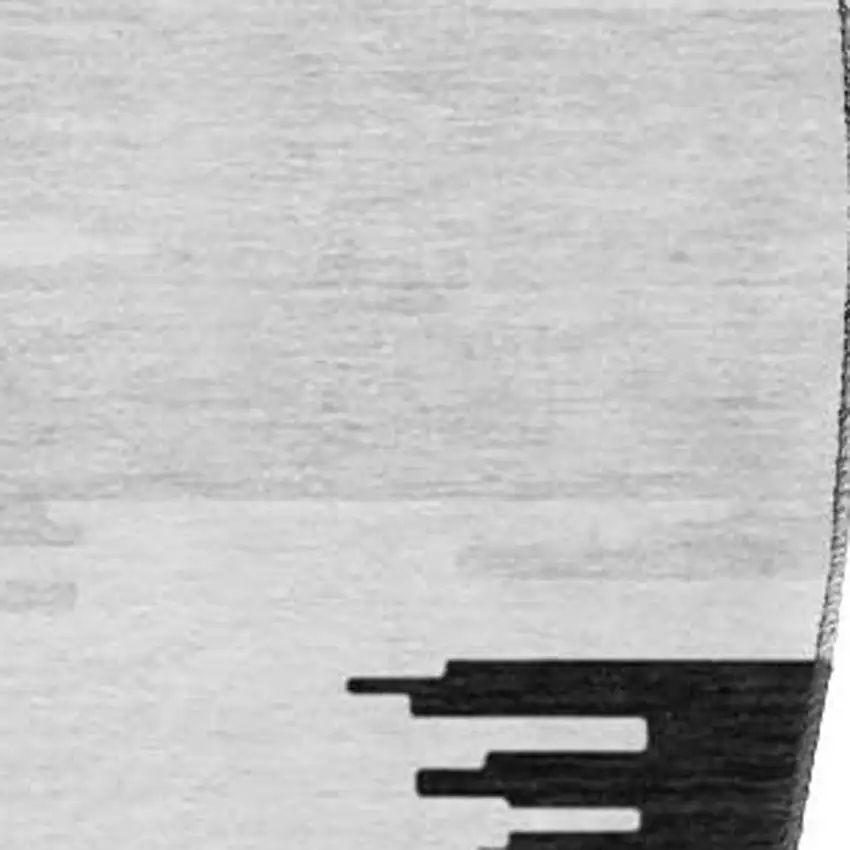 8' Black Gray And Silver Abstract Washable Round Rug With UV Protection Photo 3