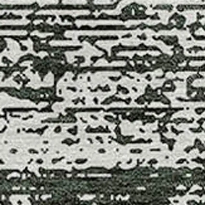 8' Black Ivory And Gray Round Striped Washable Indoor Outdoor Area Rug Photo 4