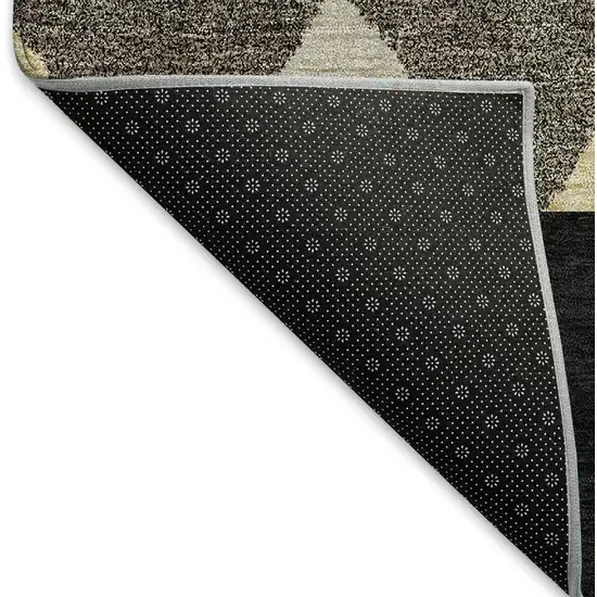 8' Black Ivory And Wheat Southwestern Washable Round Rug With UV Protection Photo 5