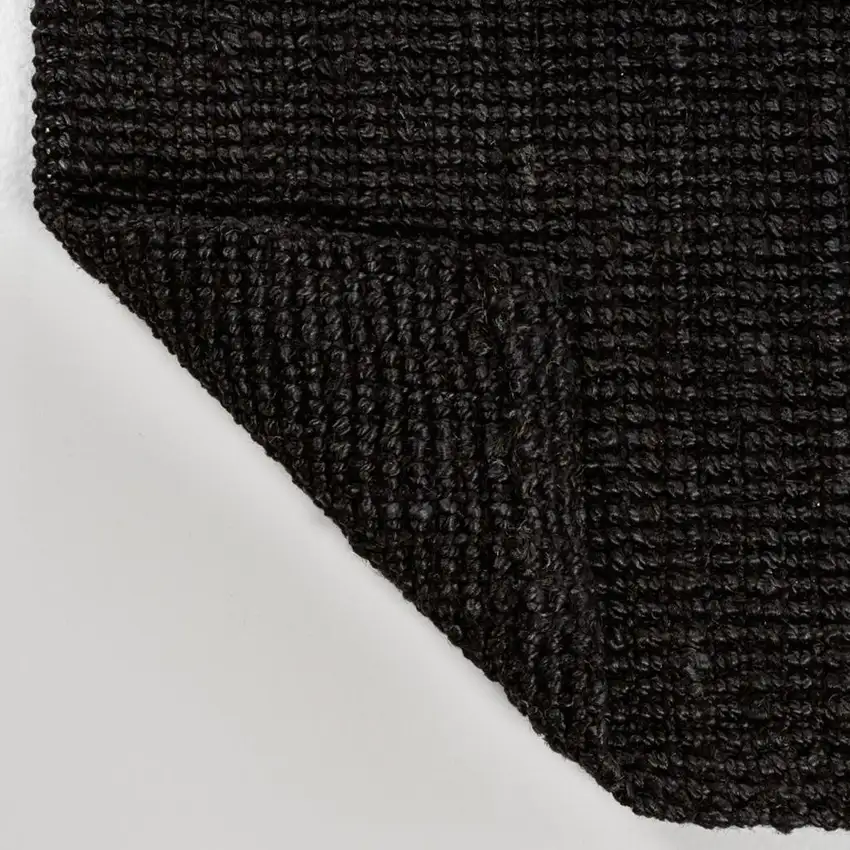 8' Black Jute Handmade Runner Rug Photo 3