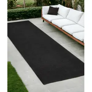 Photo of 10' Black Non Skid Indoor Outdoor Runner Rug