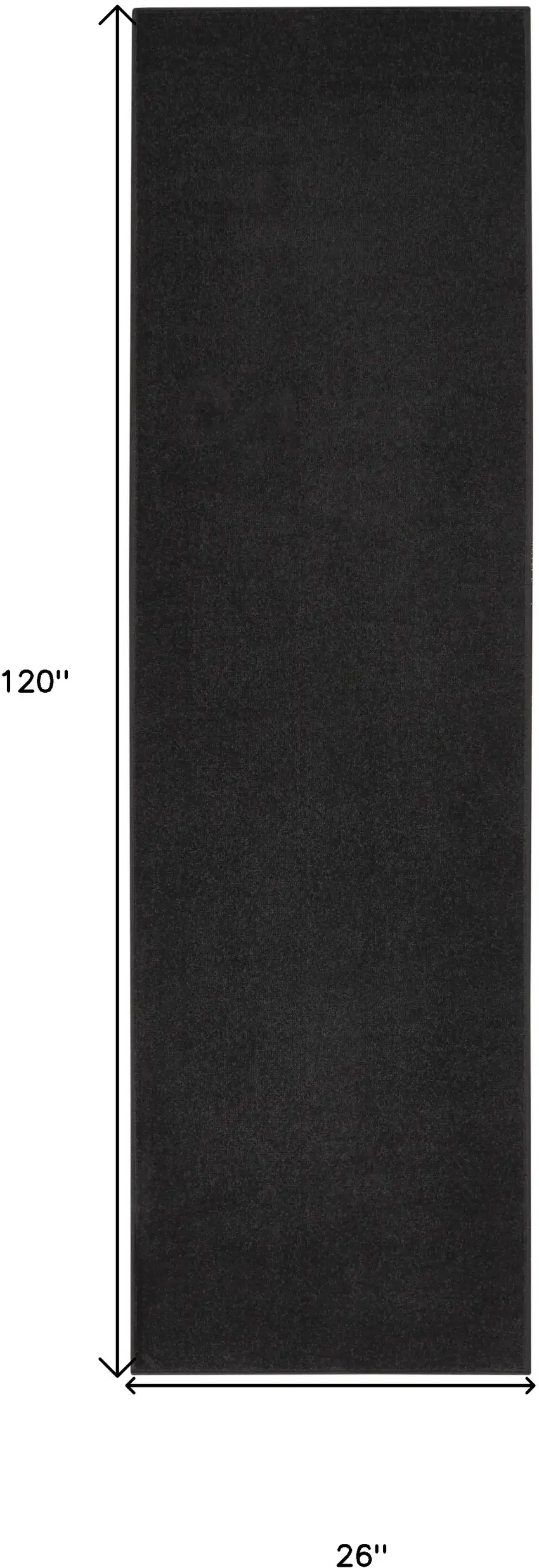 10' Black Non Skid Indoor Outdoor Runner Rug Photo 5
