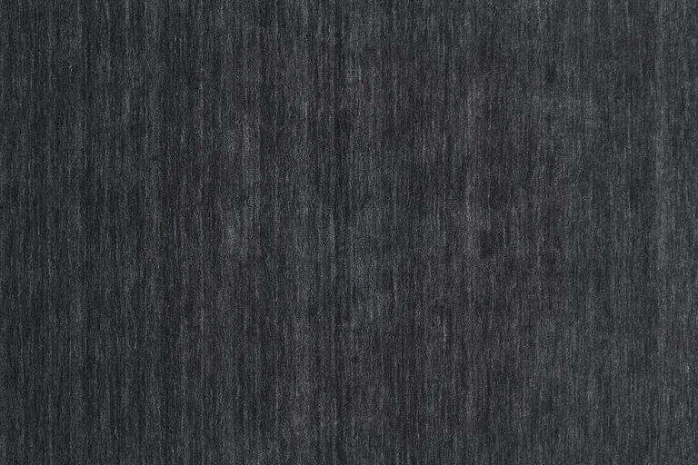 8' Black Round Wool Hand Woven Stain Resistant Area Rug Photo 4