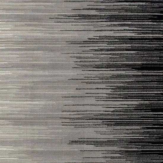 8' Black Striped Power Loom Runner Rug Photo 3