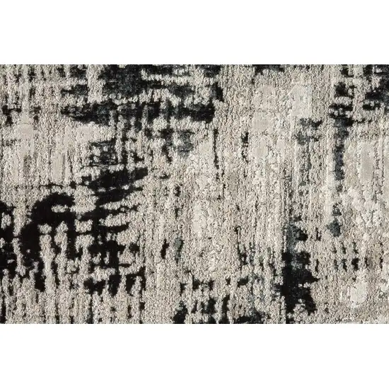 8' Black White And Gray Runner Rug Photo 7