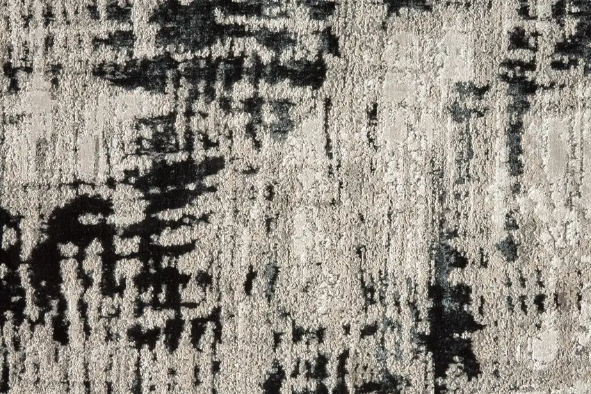 8' Black White And Gray Runner Rug Photo 7