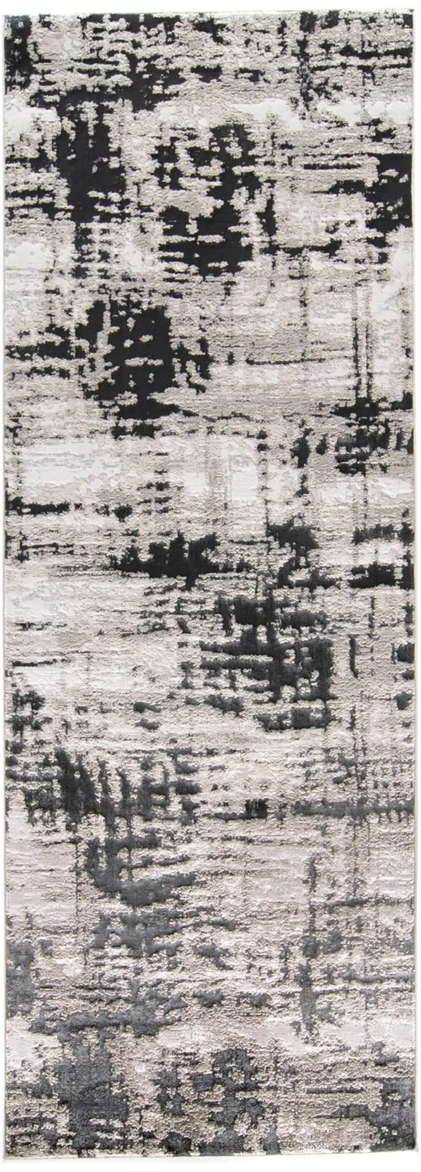 8' Black White And Gray Runner Rug Photo 8