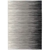 Photo of 13' Black and Gray Abstract Power Loom Runner Rug