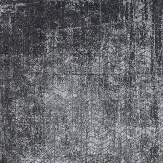 10' Black and Gray Chevron Non Skid Area Rug Photo 5