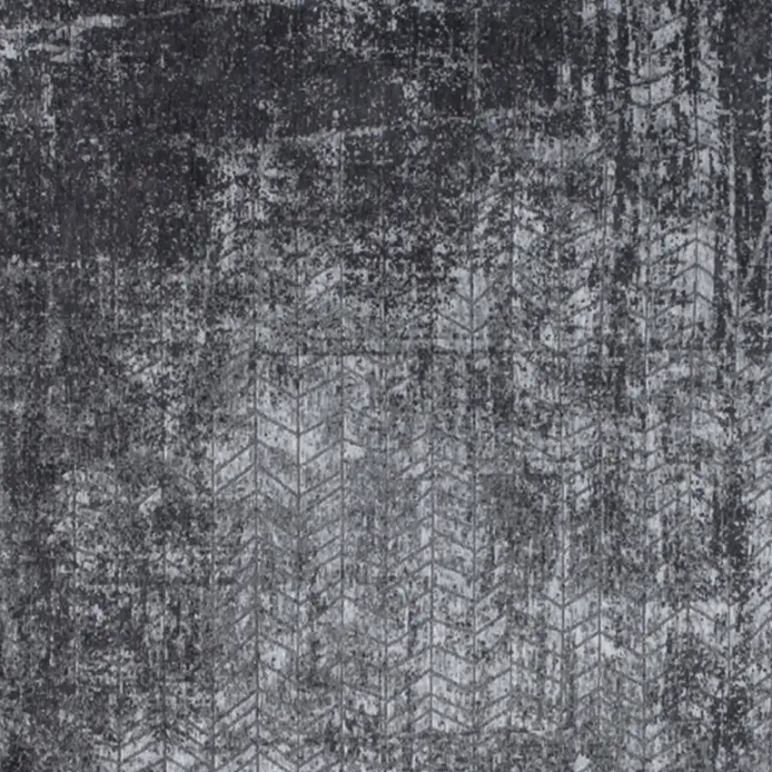 10' Black and Gray Chevron Non Skid Area Rug Photo 5