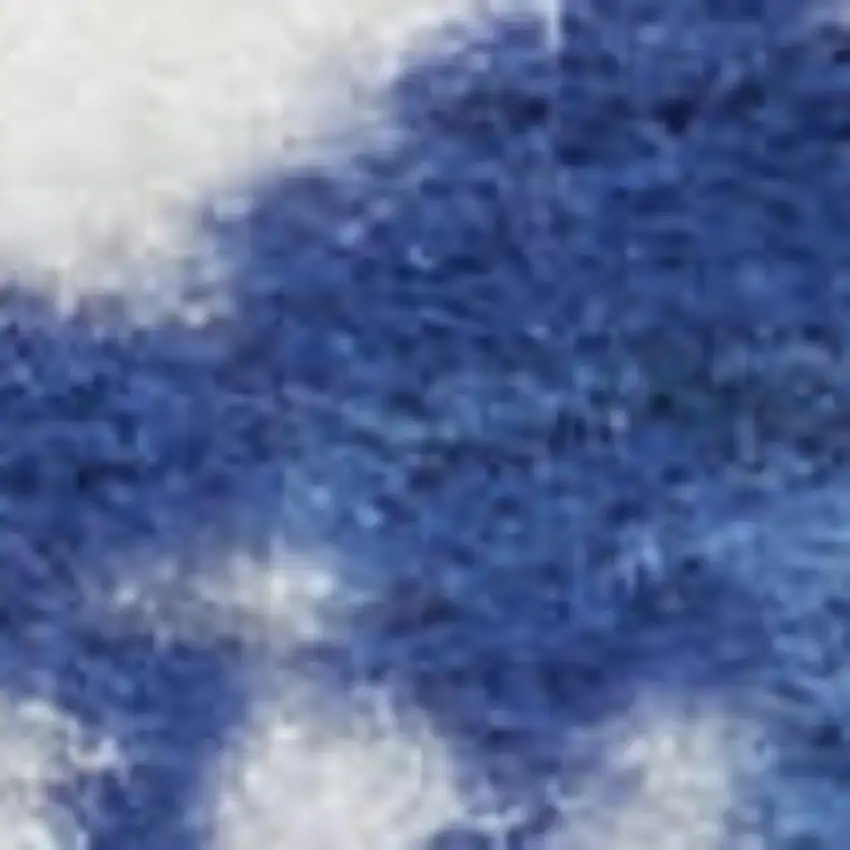 6' Blue Abstract Distressed Runner Rug Photo 2