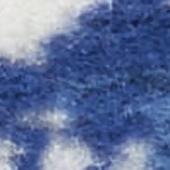 6' Blue Abstract Distressed Runner Rug Photo 2