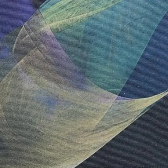 8' Blue Abstract Power Loom Non Skid Runner Rug Photo 3