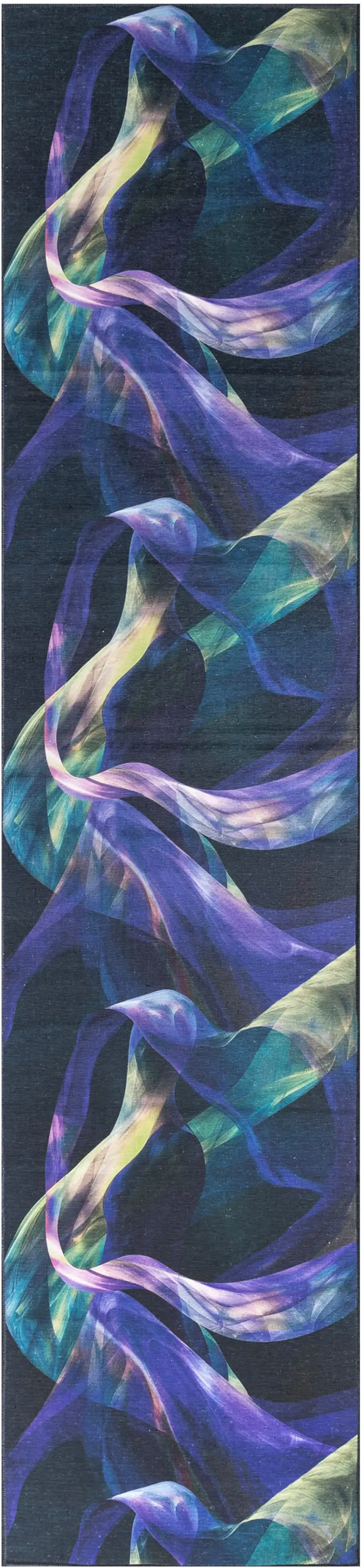 10' Blue Abstract Power Loom Non Skid Runner Rug Photo 7