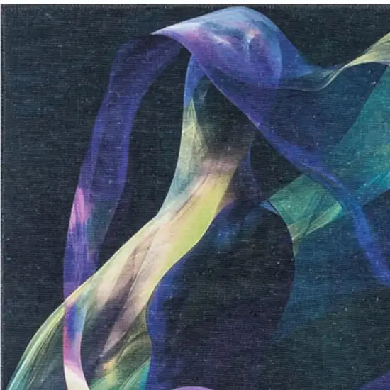 10' Blue Abstract Power Loom Non Skid Runner Rug Photo 4