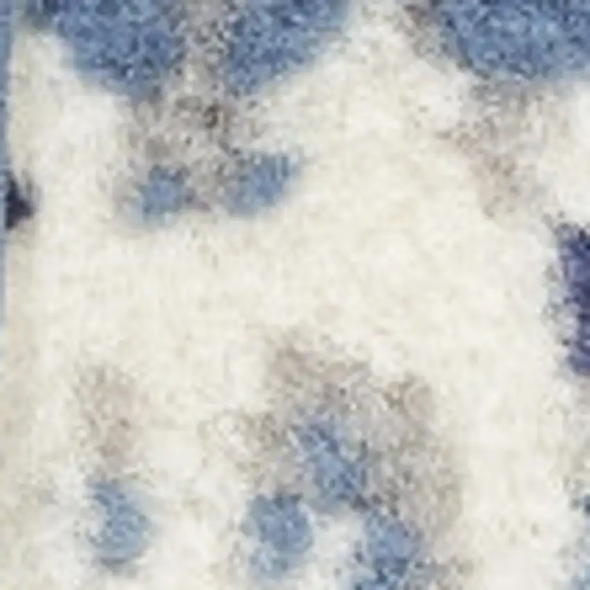 6' Blue Abstract Power Loom Runner Rug Photo 9