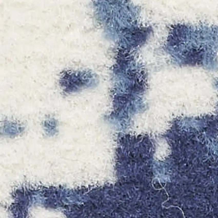 6' Blue Abstract Power Loom Runner Rug Photo 3