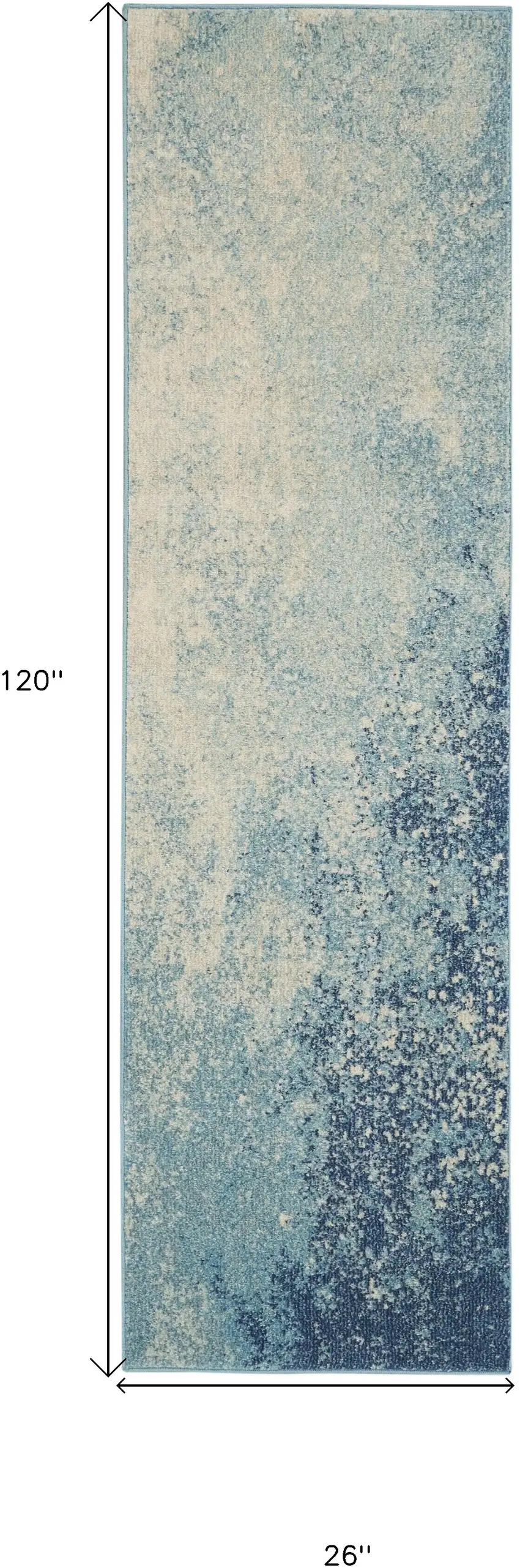 10' Blue Abstract Power Loom Runner Rug Photo 1