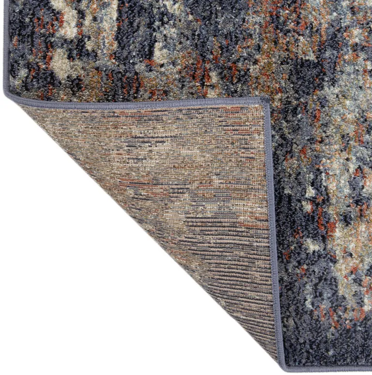 10' Blue Abstract Power Loom Runner Rug Photo 4