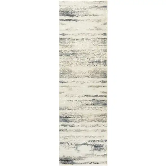 8' Blue Abstract Runner Rug Photo 4