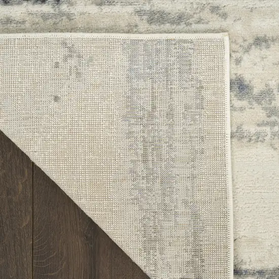 8' Blue Abstract Runner Rug Photo 9