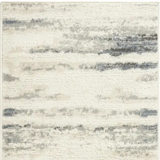8' Blue Abstract Runner Rug Photo 3