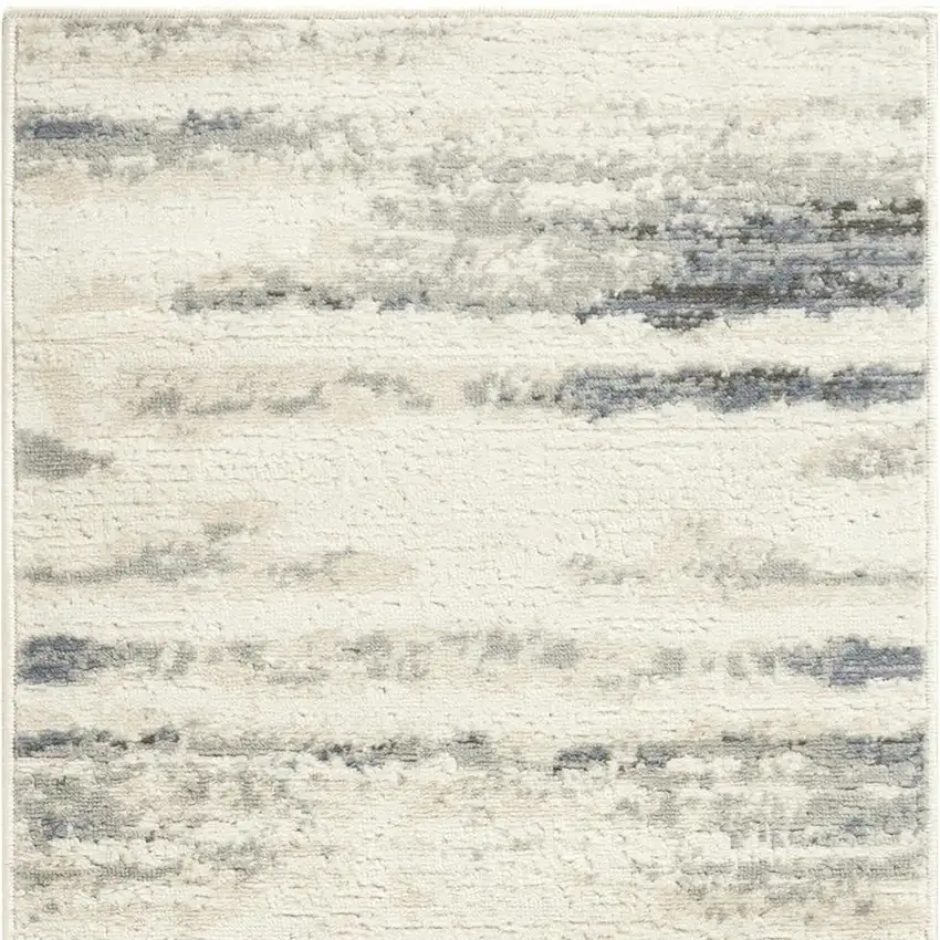 8' Blue Abstract Runner Rug Photo 3