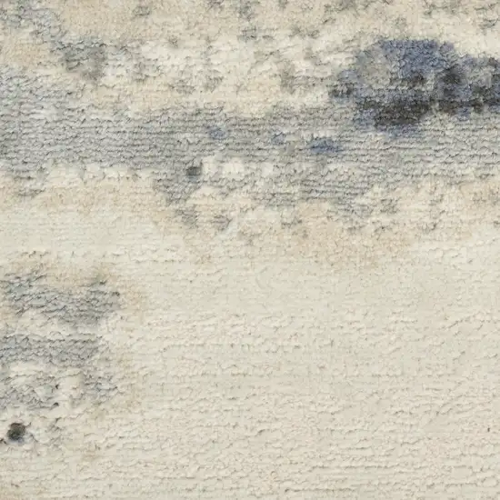 8' Blue Abstract Runner Rug Photo 6