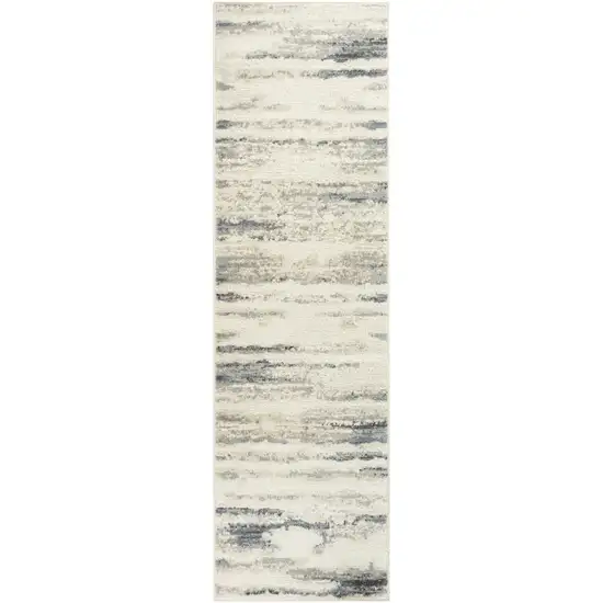 8' Blue Abstract Runner Rug Photo 2