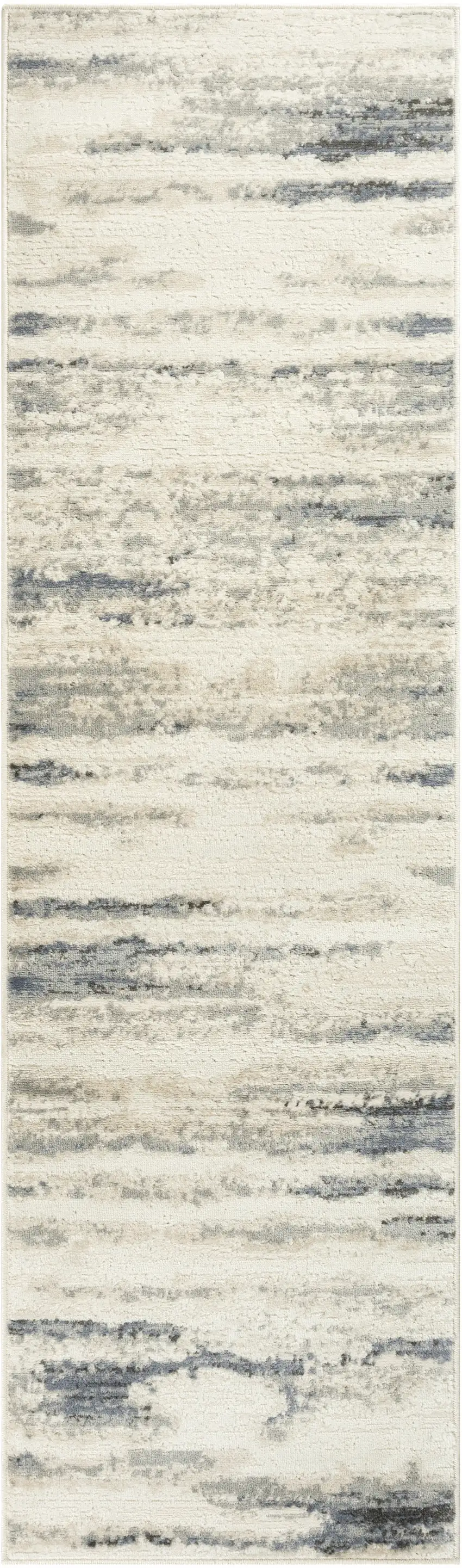 8' Blue Abstract Runner Rug Photo 2