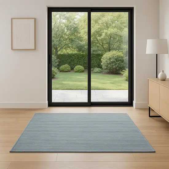6' Blue Abstract Runner Rug Photo 1