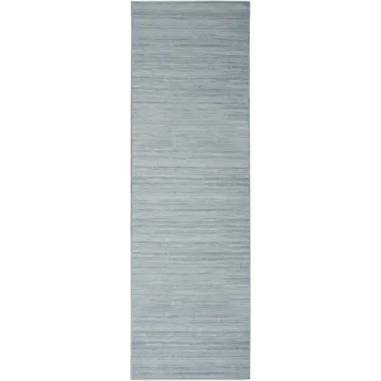 8' Blue Abstract Runner Rug Photo 6