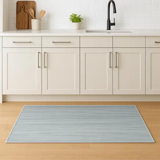 8' Blue Abstract Runner Rug Photo 1