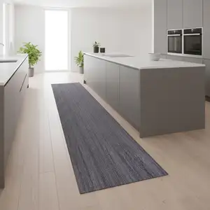 Photo of 8' Blue Abstract Runner Rug