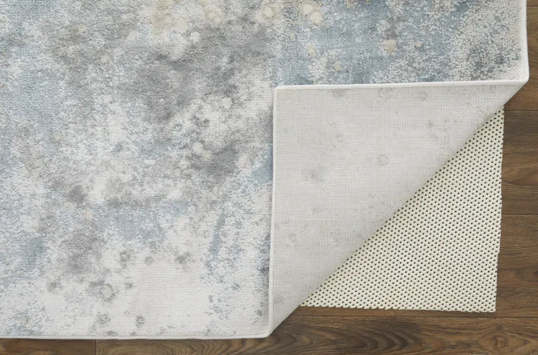 8' Blue Abstract Runner Rug Photo 3