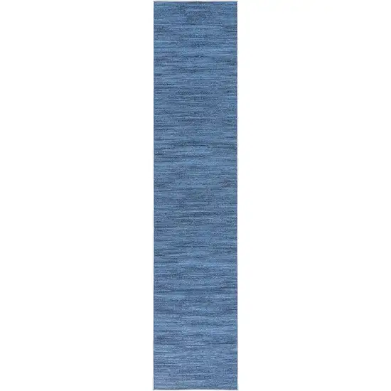 8' Blue Abstract Washable Runner Rug Photo 2