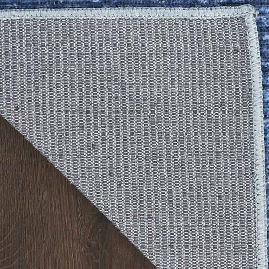 8' Blue Abstract Washable Runner Rug Photo 8