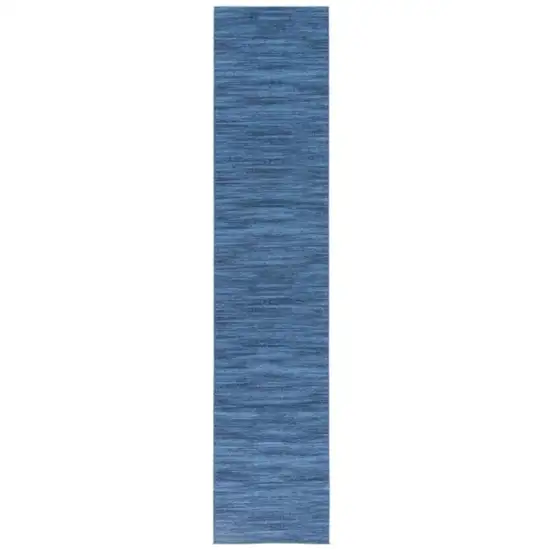 8' Blue Abstract Washable Runner Rug Photo 2