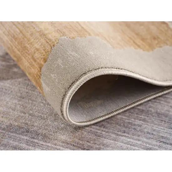 18' Blue And Beige Abstract Runner Rug Photo 8