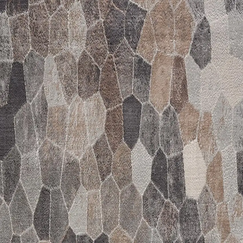 18' Blue And Beige Geometric Runner Rug Photo 5