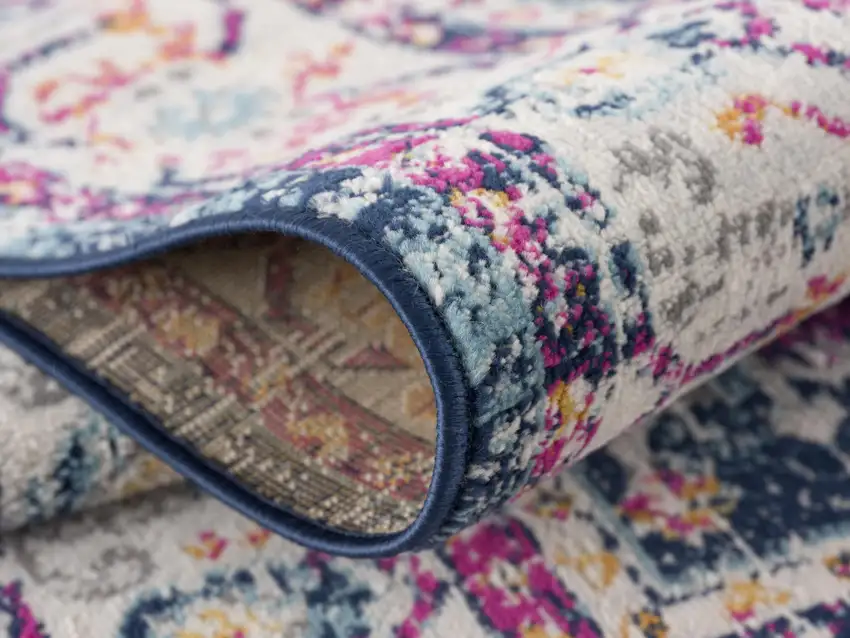 12' Blue And Beige Southwestern Runner Rug Photo 7