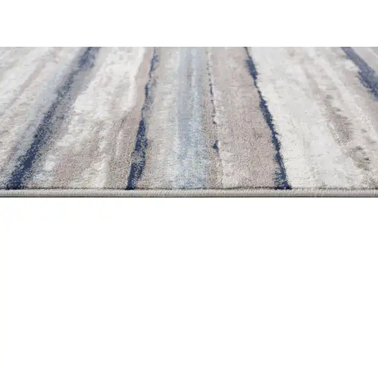 18' Blue And Brown Abstract Runner Rug Photo 5