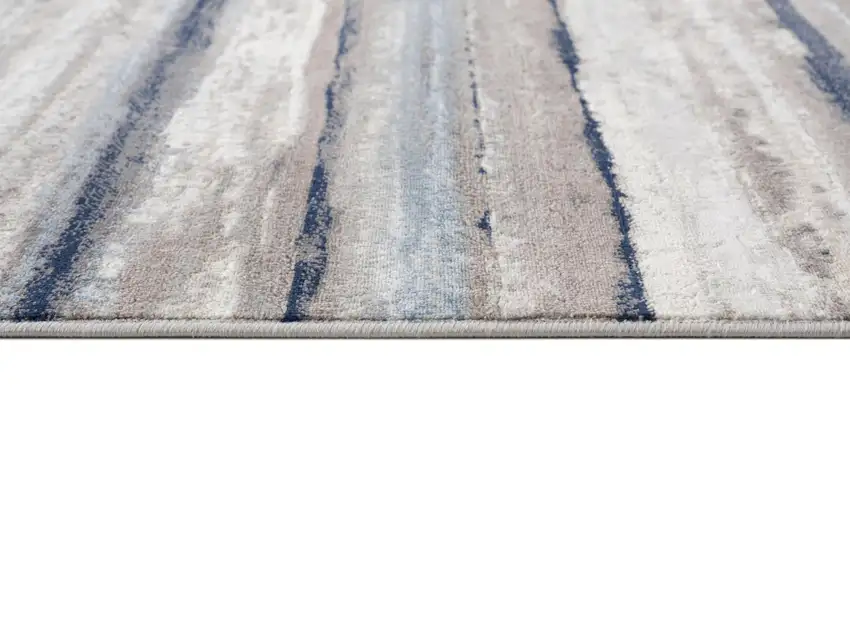 18' Blue And Brown Abstract Runner Rug Photo 5